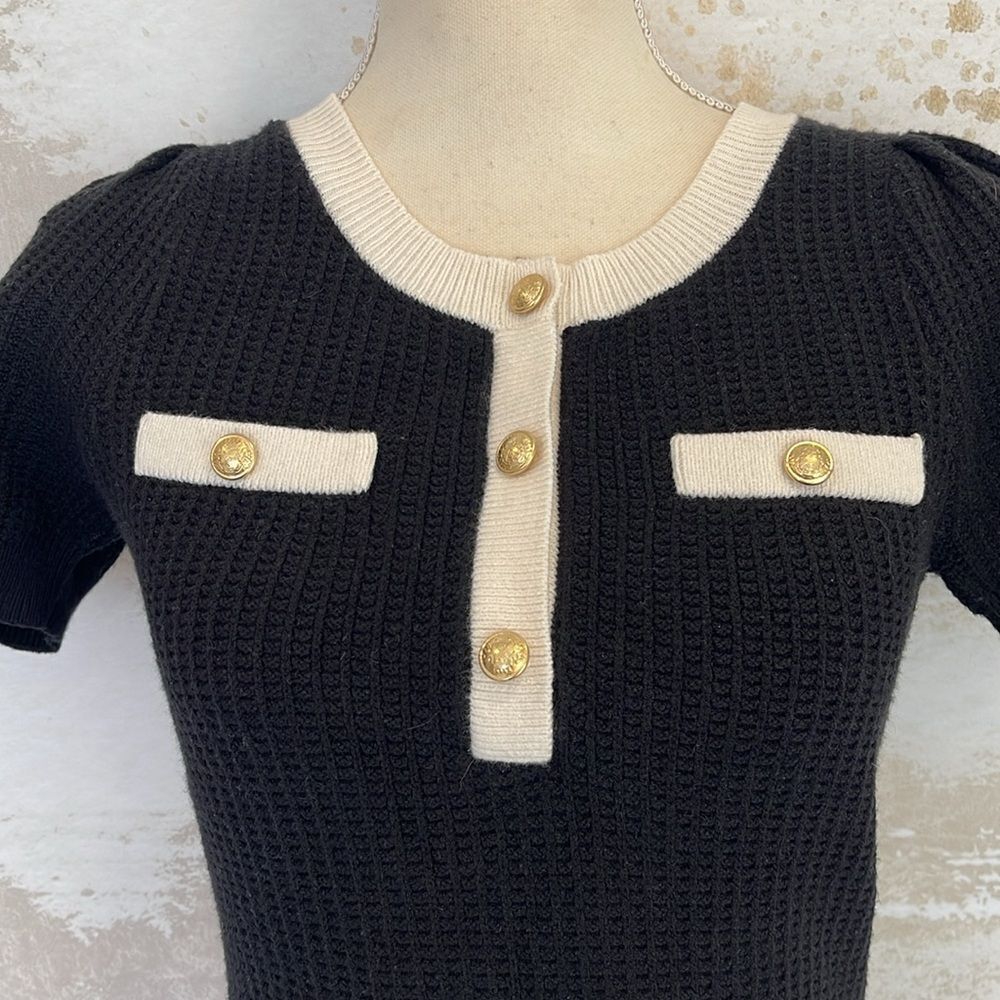 Express Puff Sleeve Fitted Sweater Dress Sz XS - Picture 3 of 7